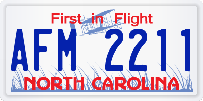 NC license plate AFM2211