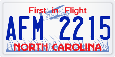 NC license plate AFM2215