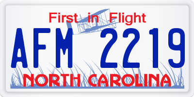 NC license plate AFM2219