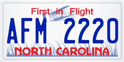 NC license plate AFM2220