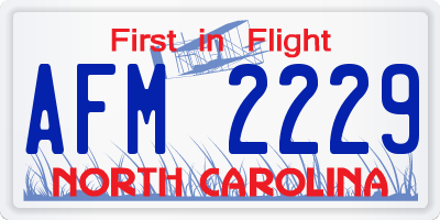 NC license plate AFM2229