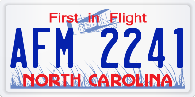NC license plate AFM2241
