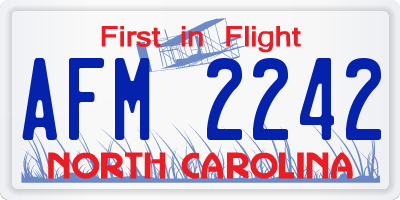 NC license plate AFM2242