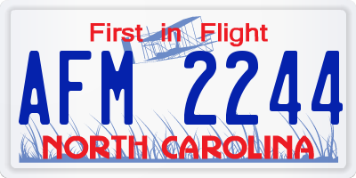NC license plate AFM2244
