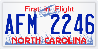 NC license plate AFM2246