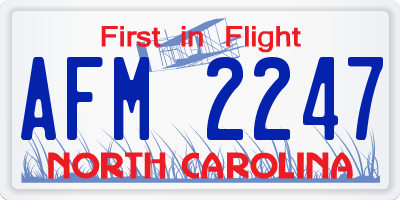 NC license plate AFM2247