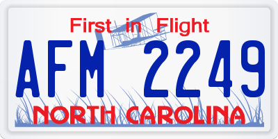 NC license plate AFM2249