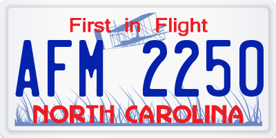 NC license plate AFM2250