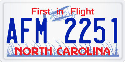NC license plate AFM2251