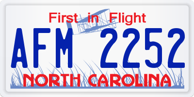NC license plate AFM2252