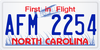 NC license plate AFM2254