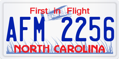 NC license plate AFM2256