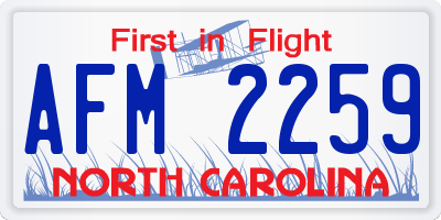 NC license plate AFM2259