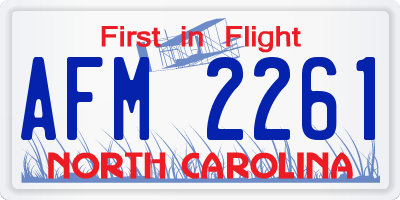 NC license plate AFM2261