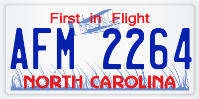 NC license plate AFM2264