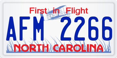 NC license plate AFM2266