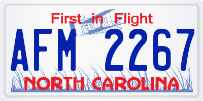 NC license plate AFM2267