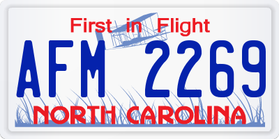 NC license plate AFM2269
