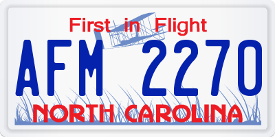 NC license plate AFM2270