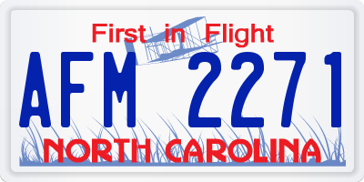 NC license plate AFM2271