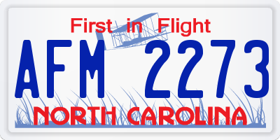 NC license plate AFM2273