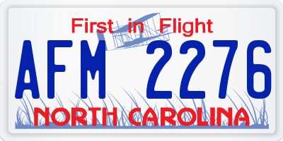 NC license plate AFM2276