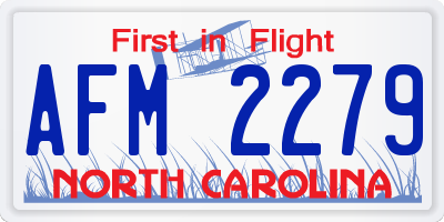 NC license plate AFM2279