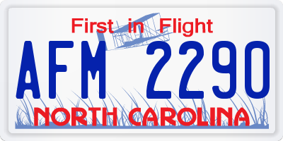 NC license plate AFM2290
