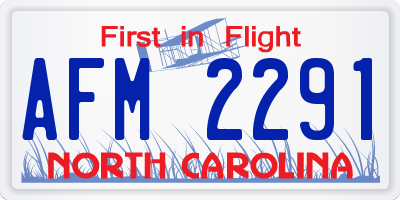 NC license plate AFM2291
