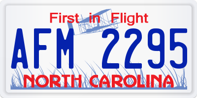 NC license plate AFM2295