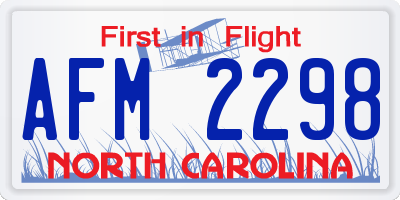 NC license plate AFM2298