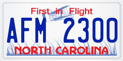 NC license plate AFM2300
