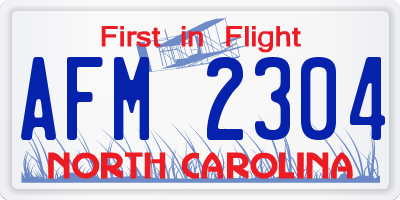NC license plate AFM2304