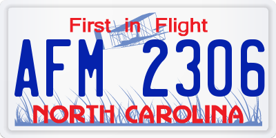 NC license plate AFM2306