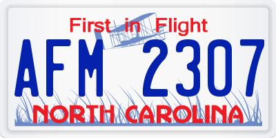 NC license plate AFM2307