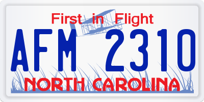 NC license plate AFM2310