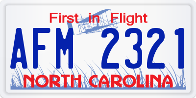 NC license plate AFM2321