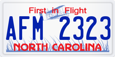 NC license plate AFM2323