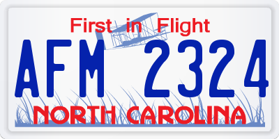 NC license plate AFM2324