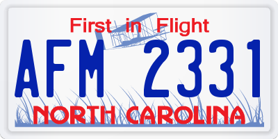 NC license plate AFM2331