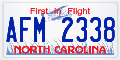 NC license plate AFM2338