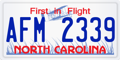 NC license plate AFM2339