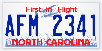 NC license plate AFM2341