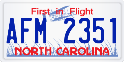 NC license plate AFM2351