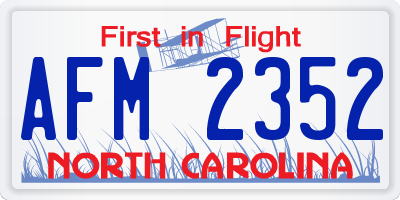 NC license plate AFM2352
