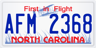 NC license plate AFM2368