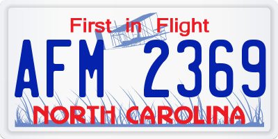 NC license plate AFM2369
