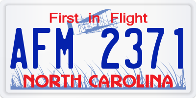 NC license plate AFM2371