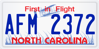 NC license plate AFM2372