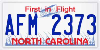 NC license plate AFM2373